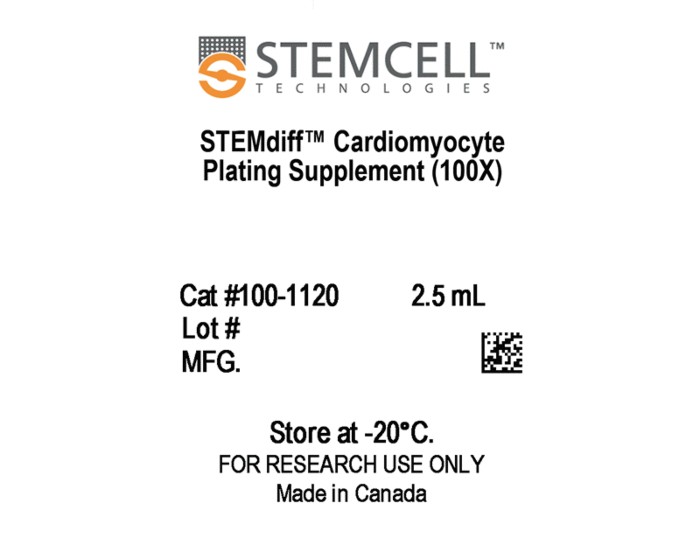 Bộ Môi Trường Nuôi Cấy Tế Bào Cơ Tim STEMdiff™ Cardiomyocyte Plating Kit