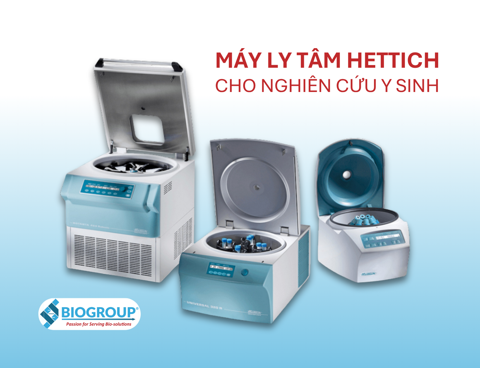 Why is the Hettich centrifuge ideal for biomedical research?