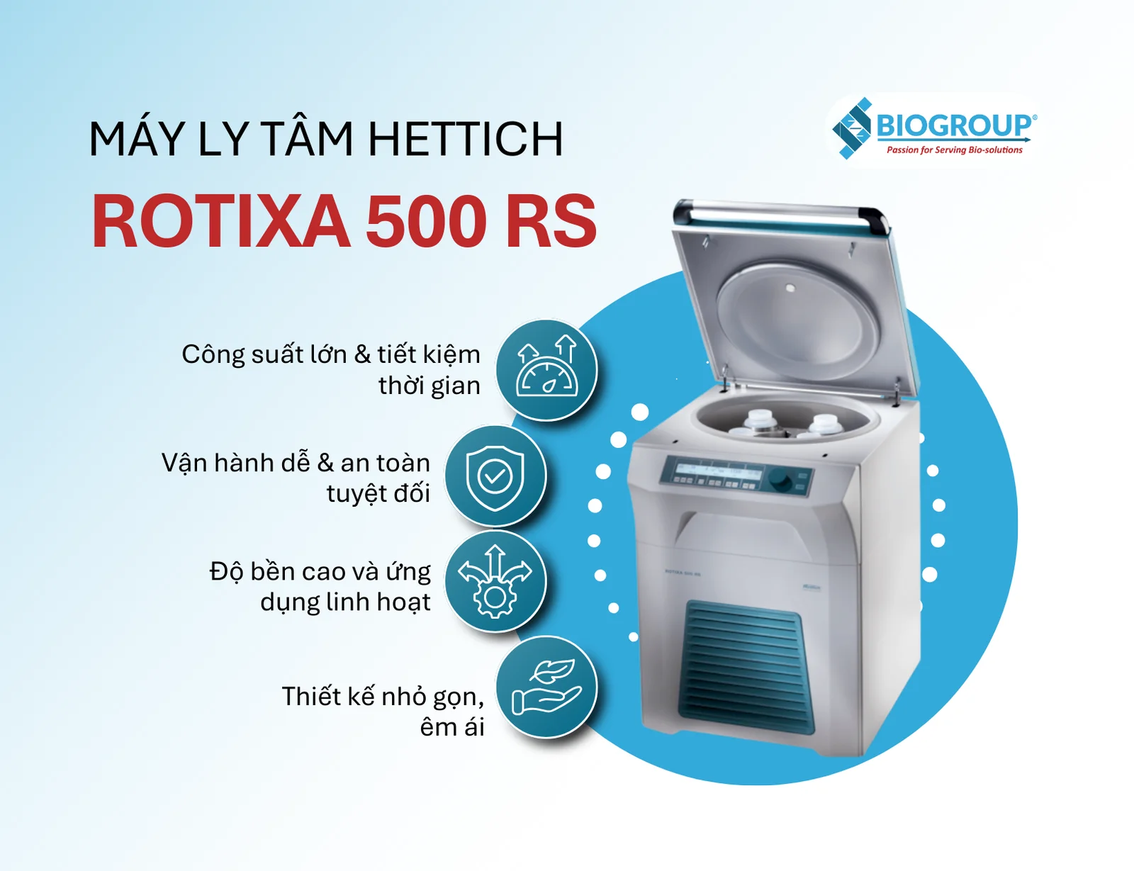 Hettich ROTIXA 500 RS centrifuge for large sample volumes