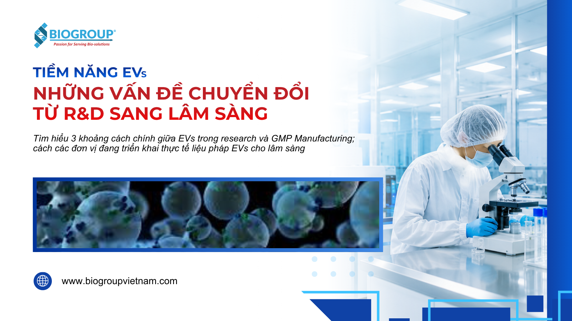 Tiềm năng của EVs và những vấn đề trong chuyển đổi từ R&D sang lâm sàng