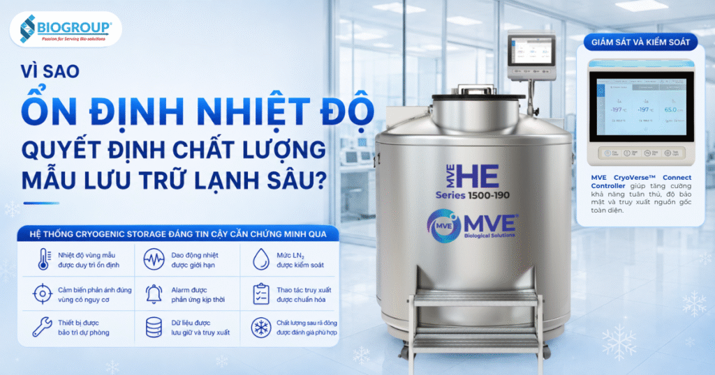 Vì sao nhiệt độ ổn định quyết định chất lượng mẫu lưu trữ lạnh sâu?